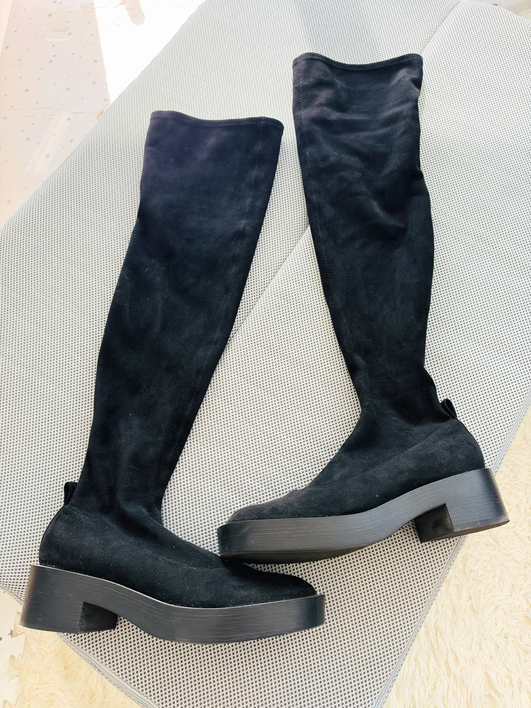 Charles & Keith Black Thigh High Boots