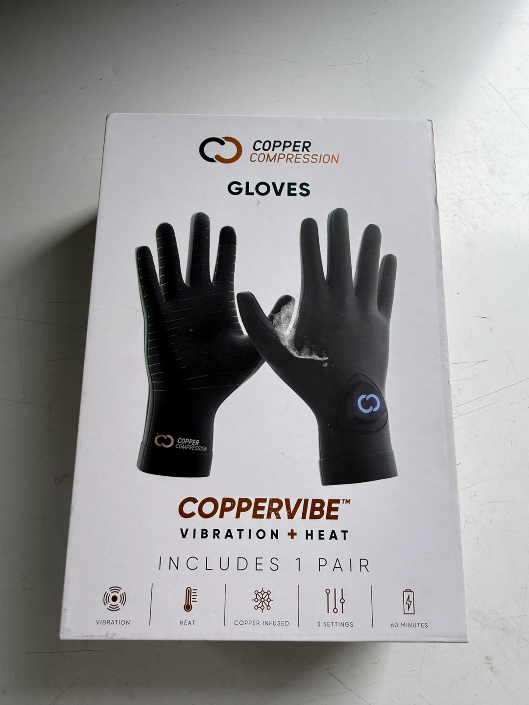 Copper Compression CopperVibe Heated Vibrating Gloves