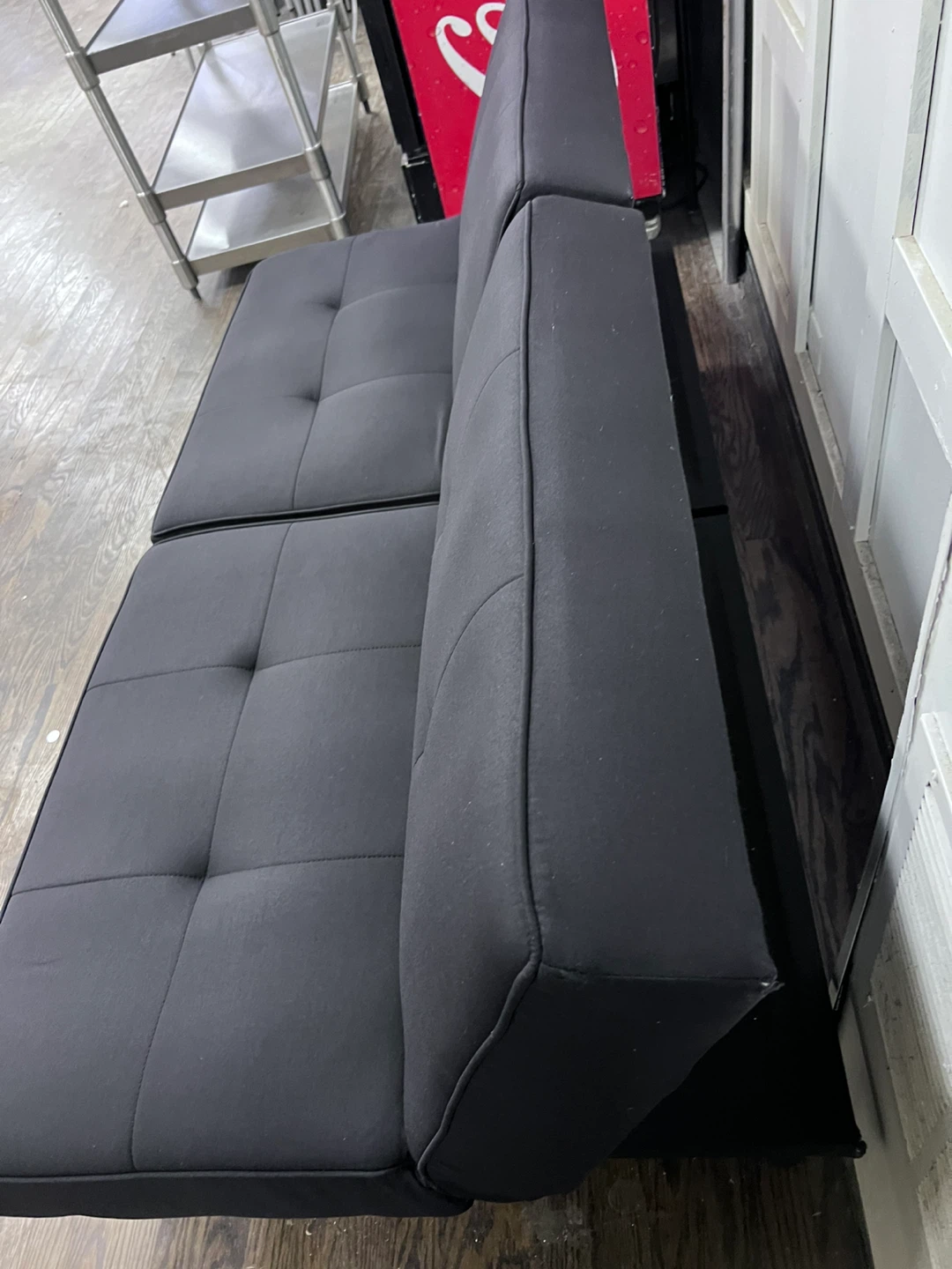 Black Convertible Futon Sofa - photo 4