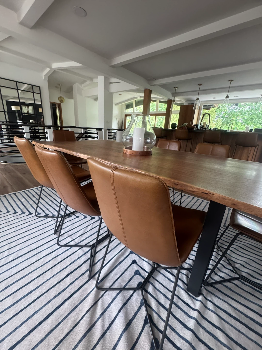 Eight West Elm Slope Leather Dining Chairs - photo 3