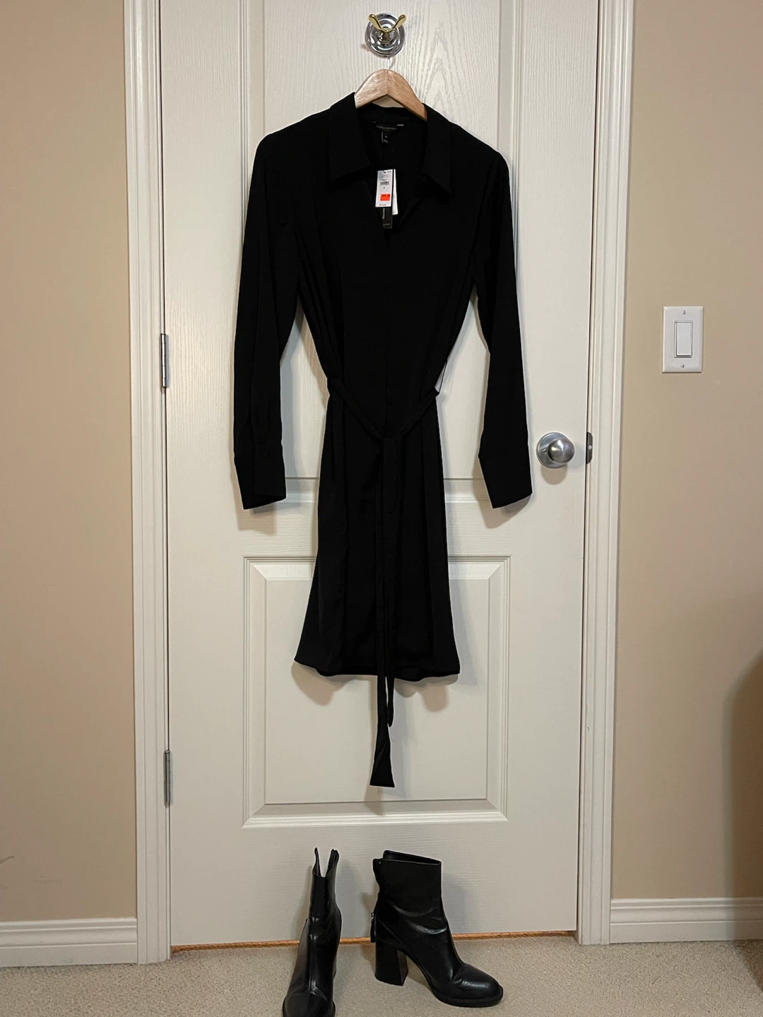 Banana Republic Black Belted Shirt Dress