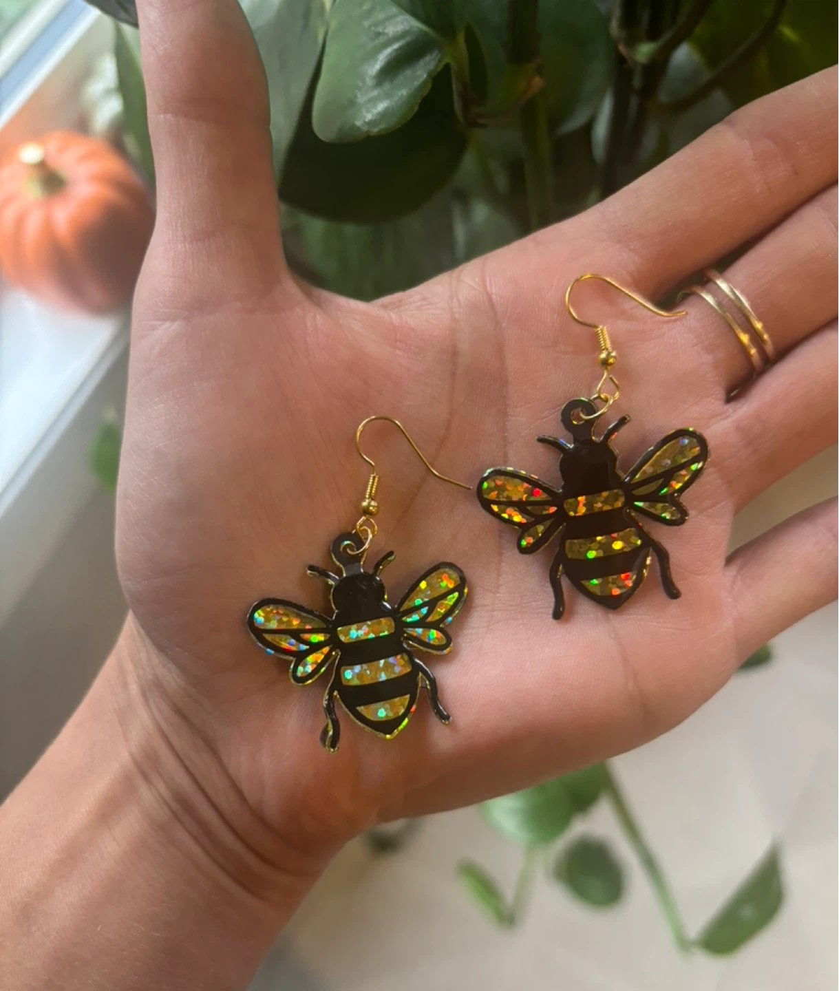 Holographic Bee Earrings