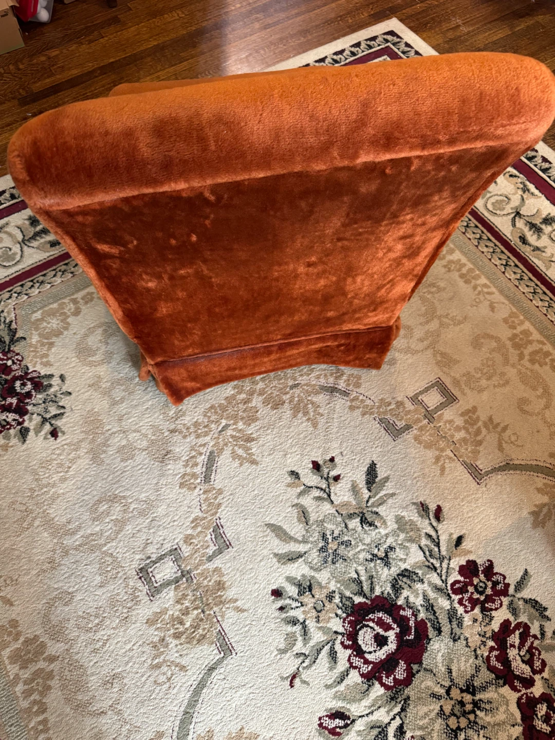 Burnt Orange Velvet Armless Slipper Chair - photo 4