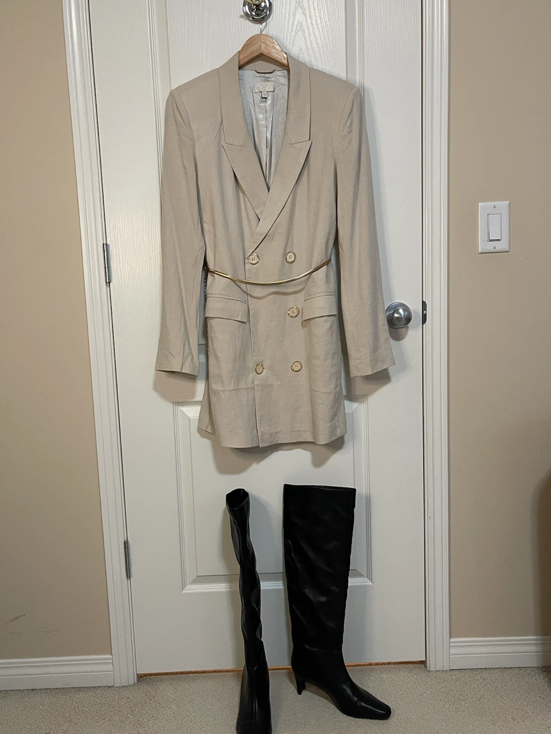 Beige Blazer Dress