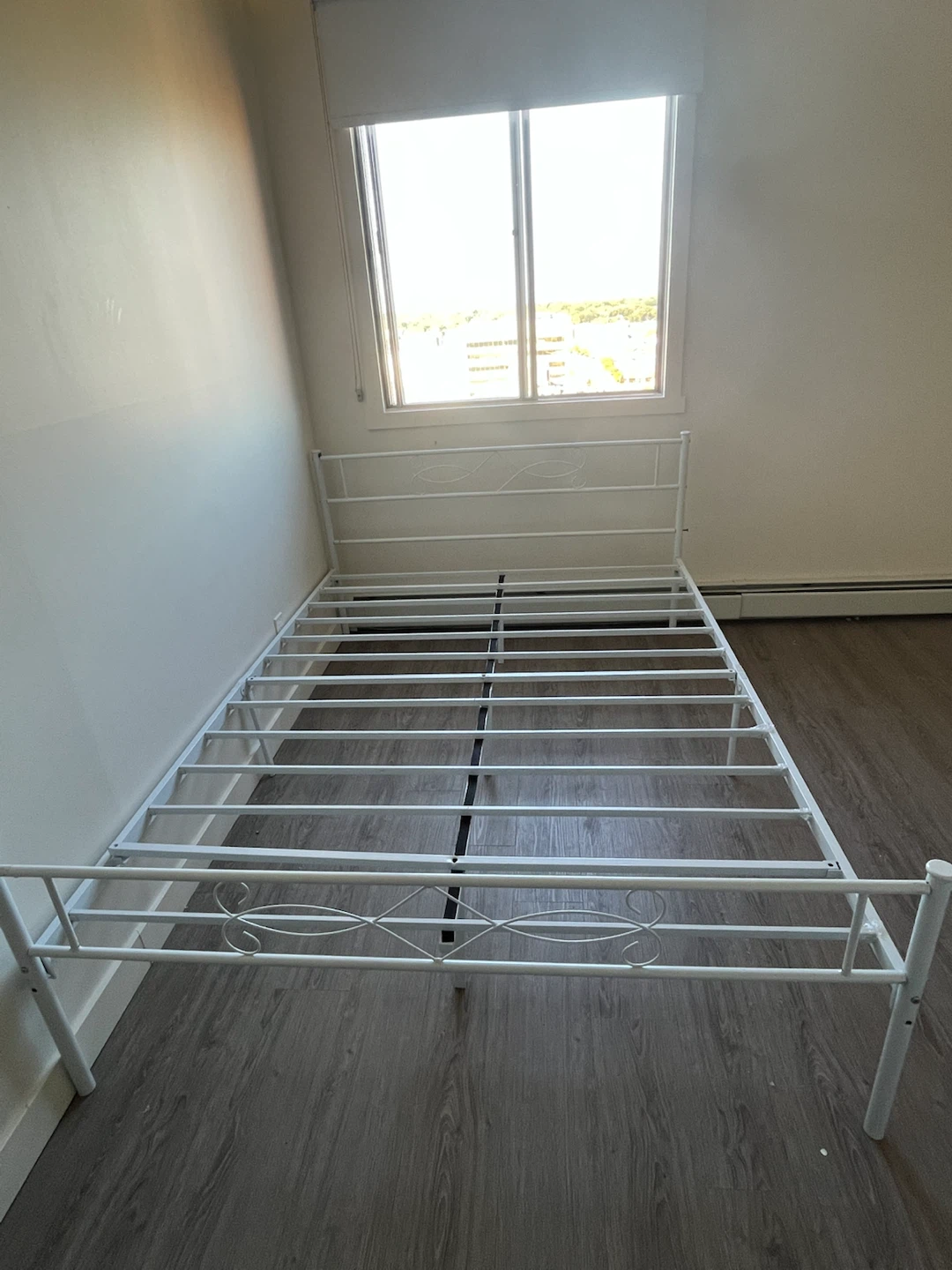 White Metal Double Bed Frame