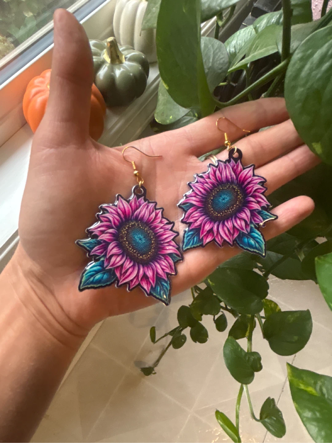 Sunflower earrings