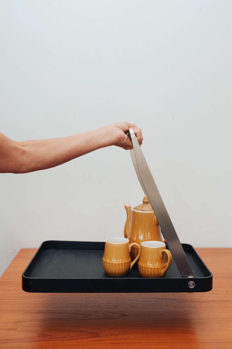 Stelton Danish Serving Tray with Folding Handle