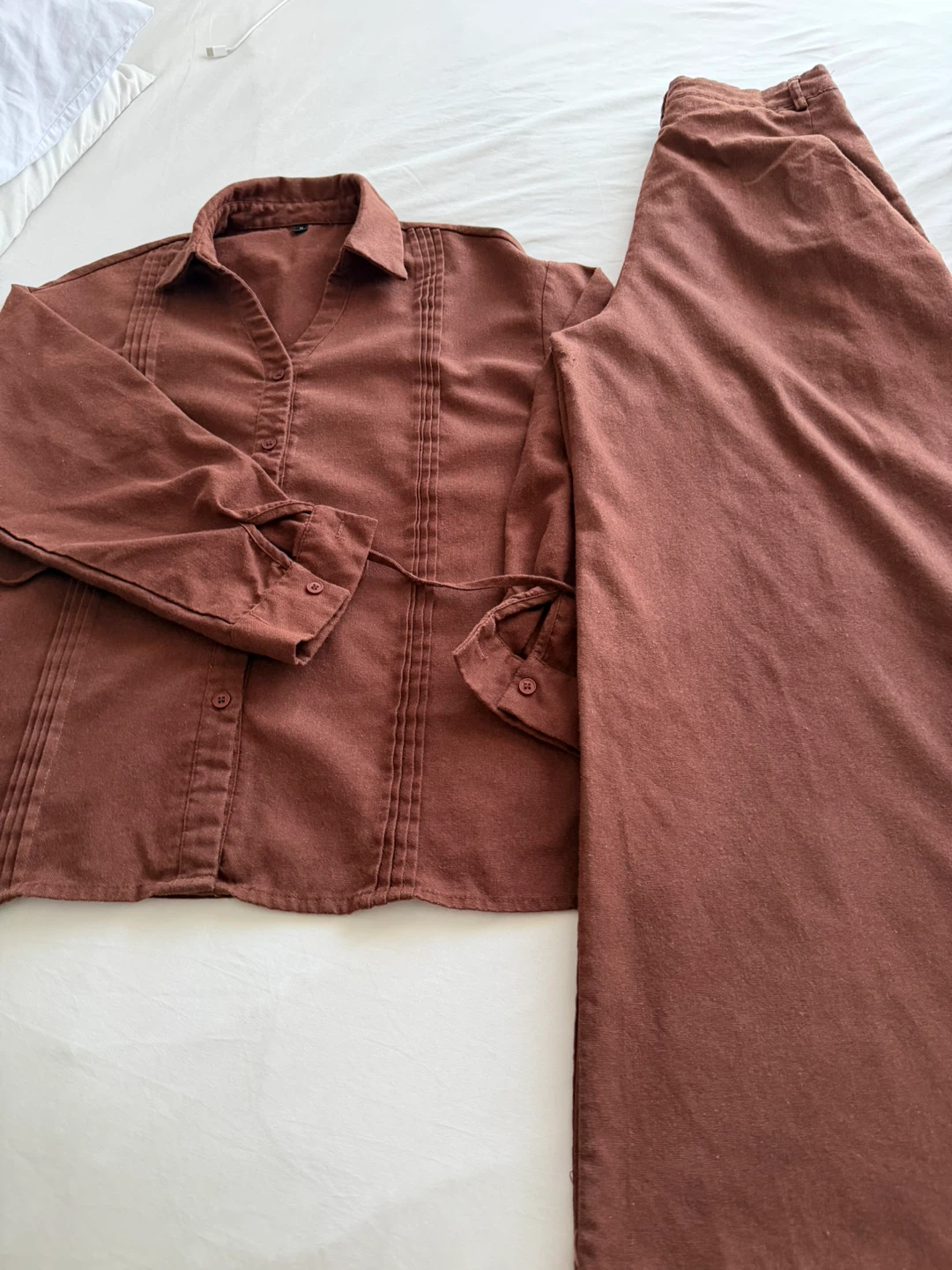 Brown matching shirt and pant set - photo 2