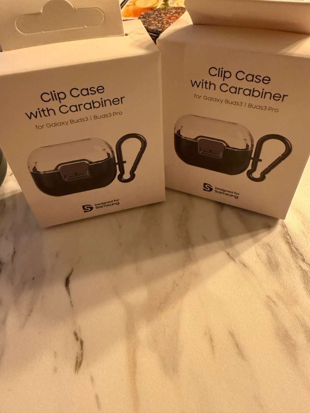 Two Brand New Samsung Galaxy Buds Clip Cases with Carabiners