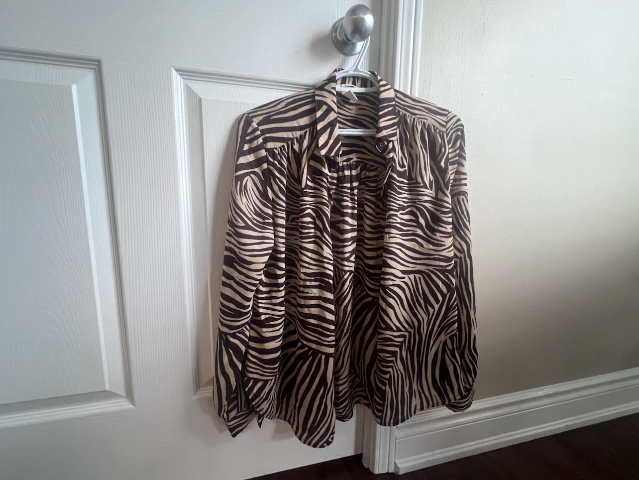 Zebra Print Button-Down Shirt
