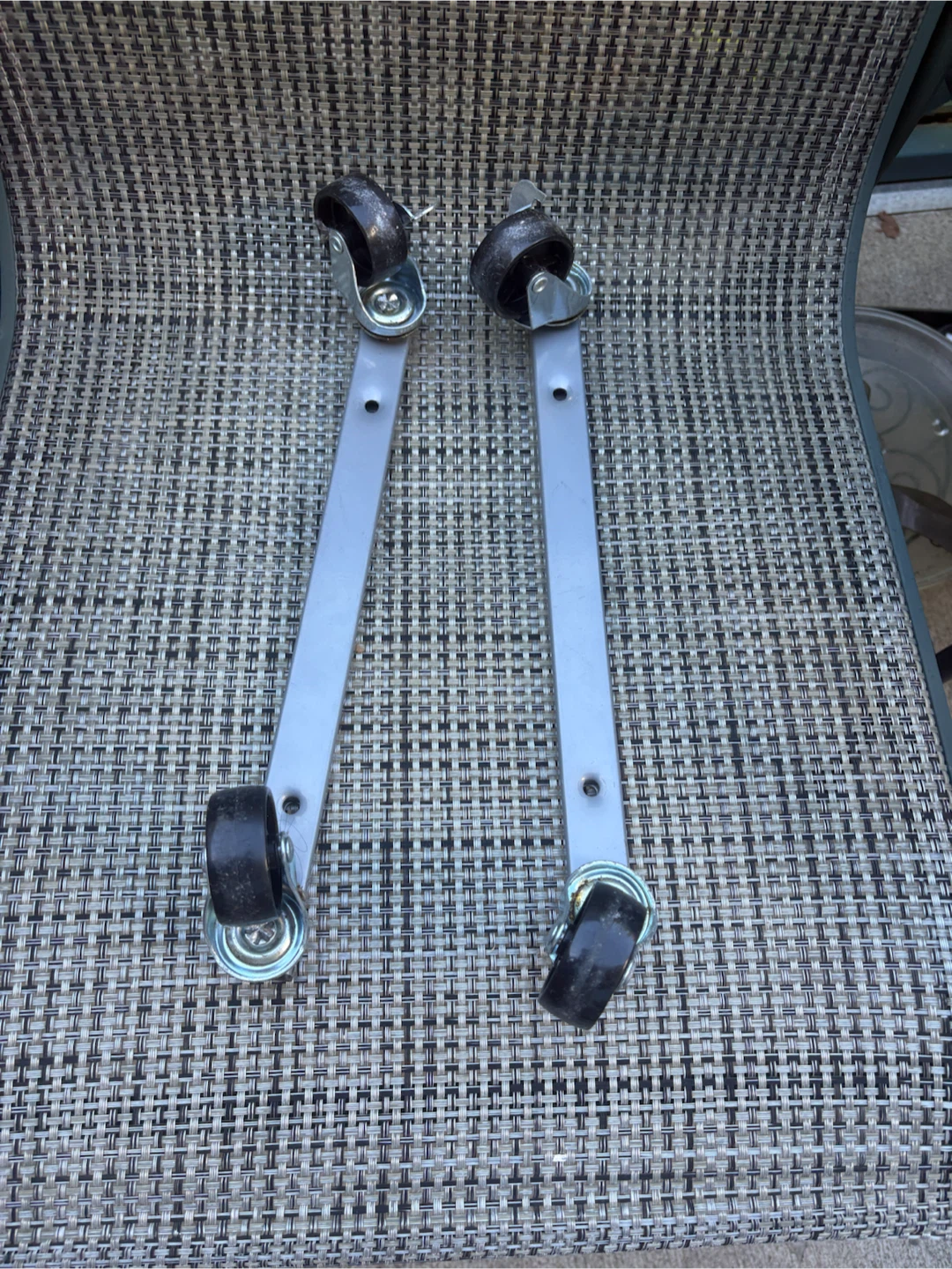 Set of Two Metal Rolling Caster Bars
