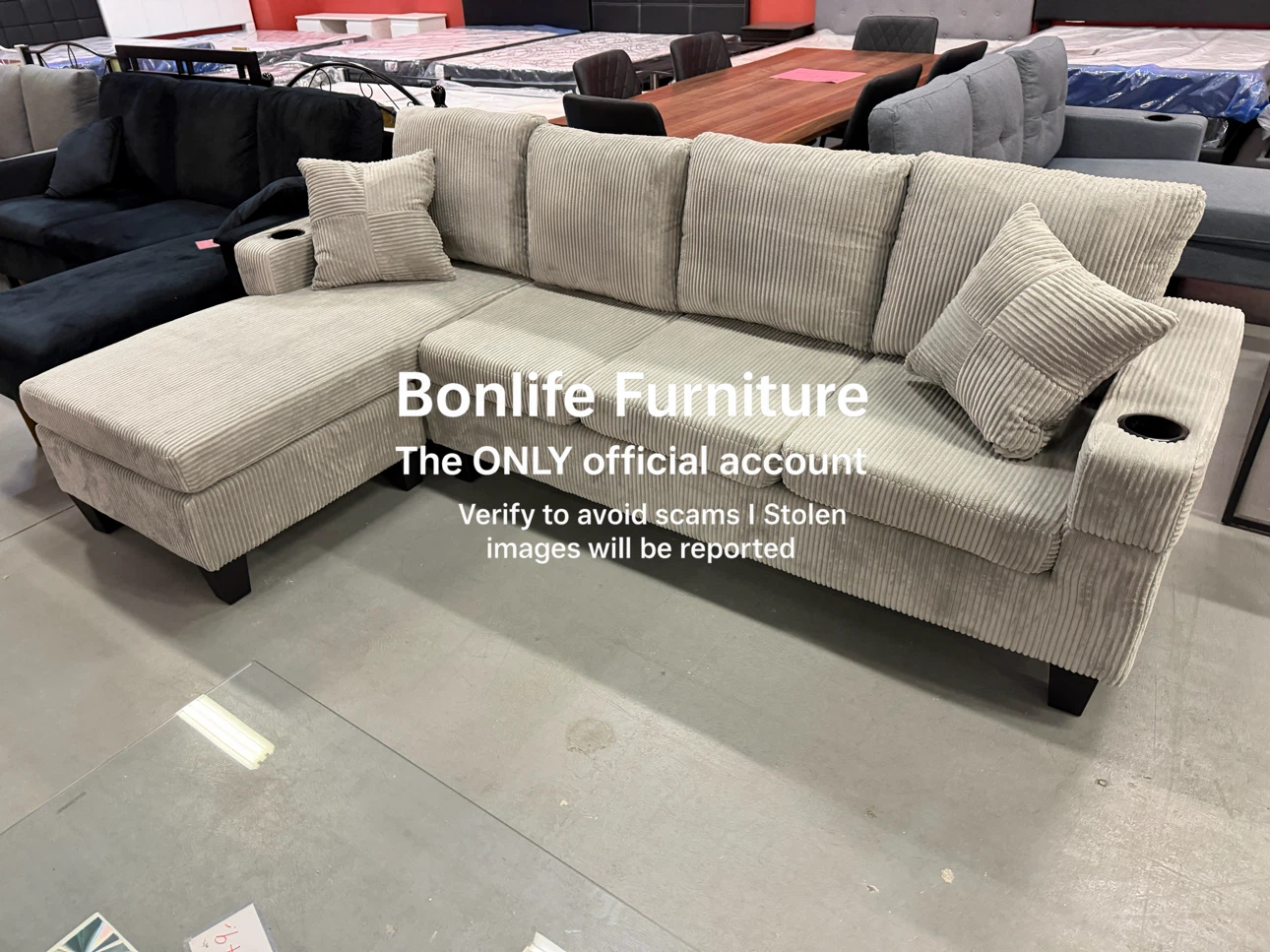 Corduroy sectional sofa