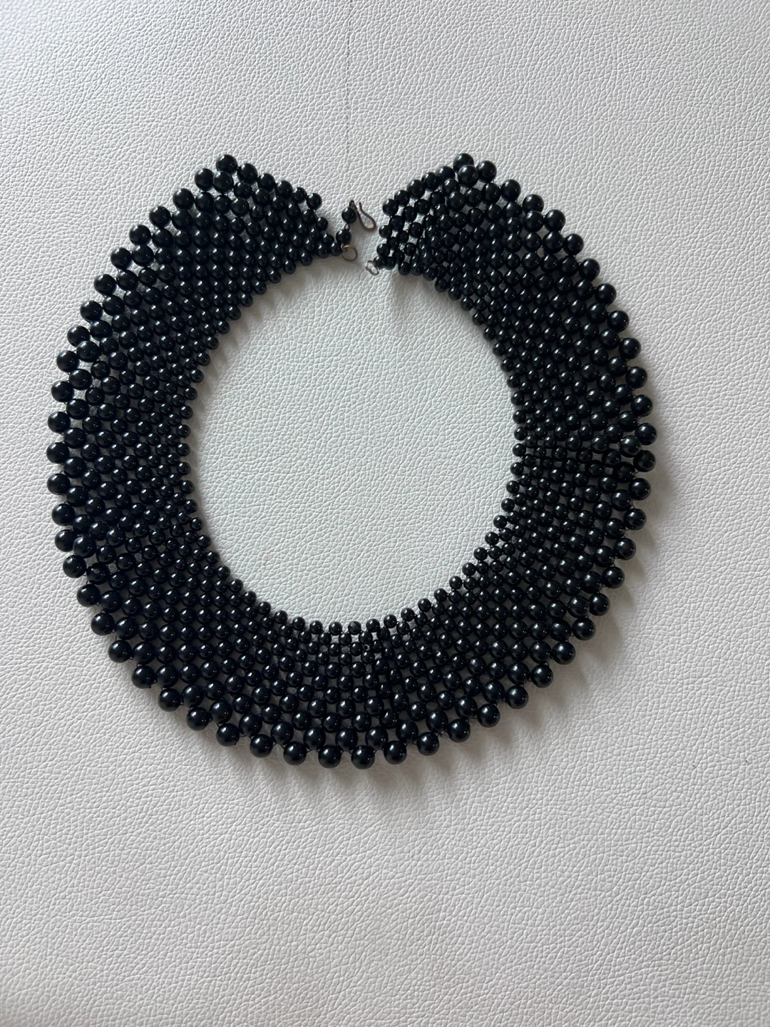 Black Beaded Statement Necklace