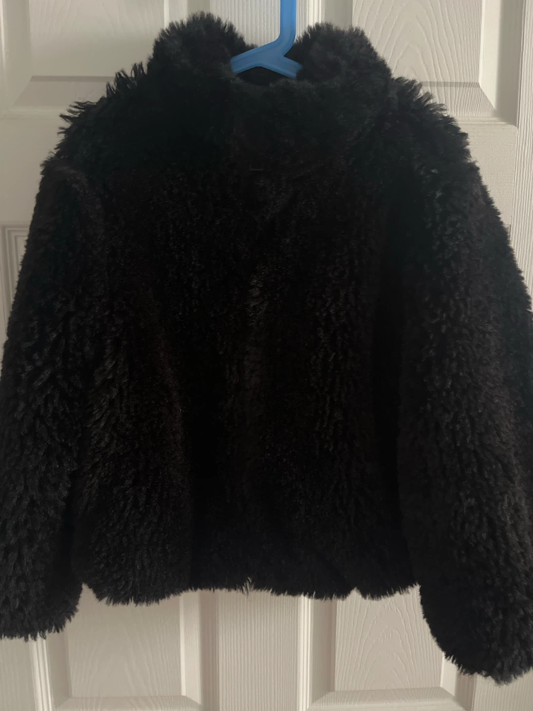 Zara Black Faux Fur Jacket Kids Size 8-9 Years