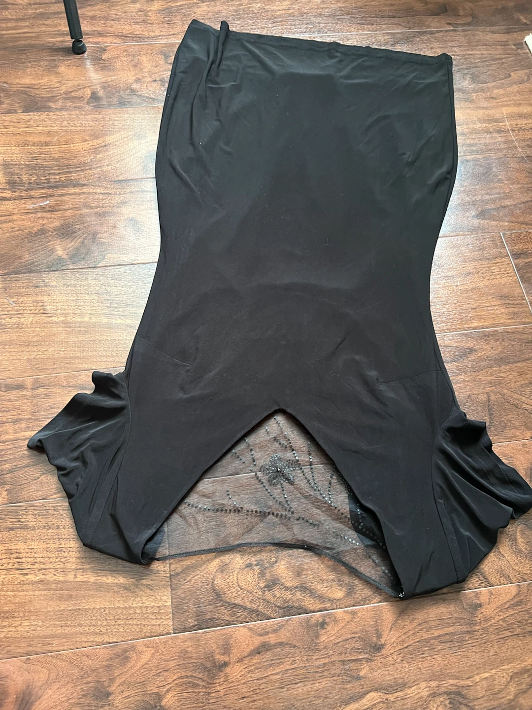 Black Cocktail Dress with Beaded Mesh Detail - photo 2