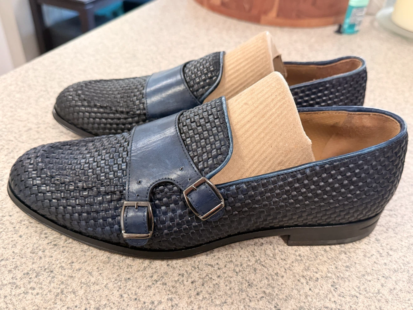 Men’s Italian Leather Loafers - Brand New, Navy Blue - photo 2