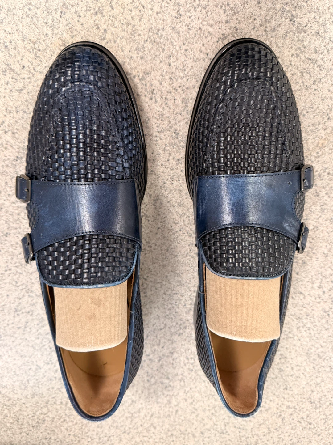 Men’s Italian Leather Loafers - Brand New, Navy Blue - photo 3