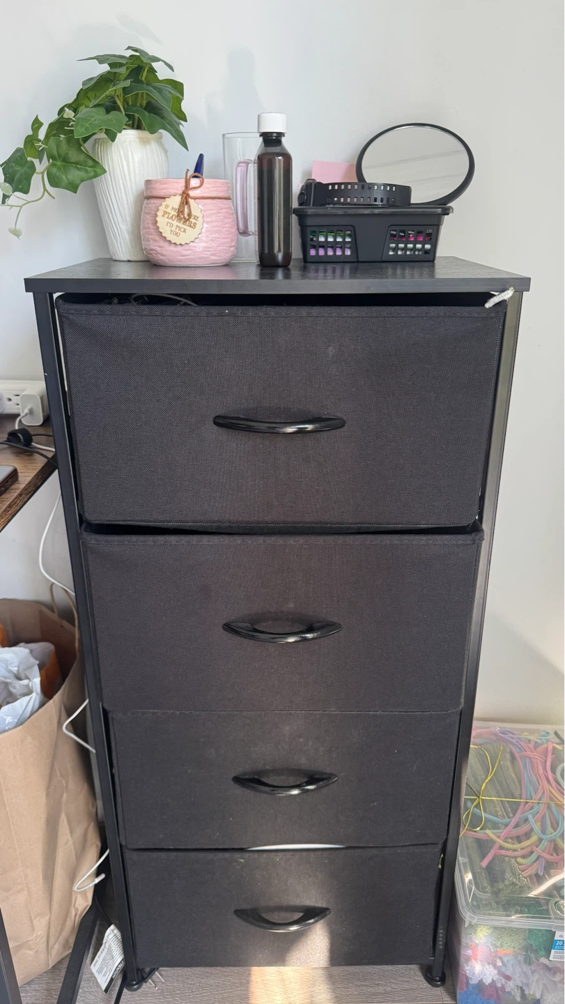 Black 4-Drawer Storage Unit