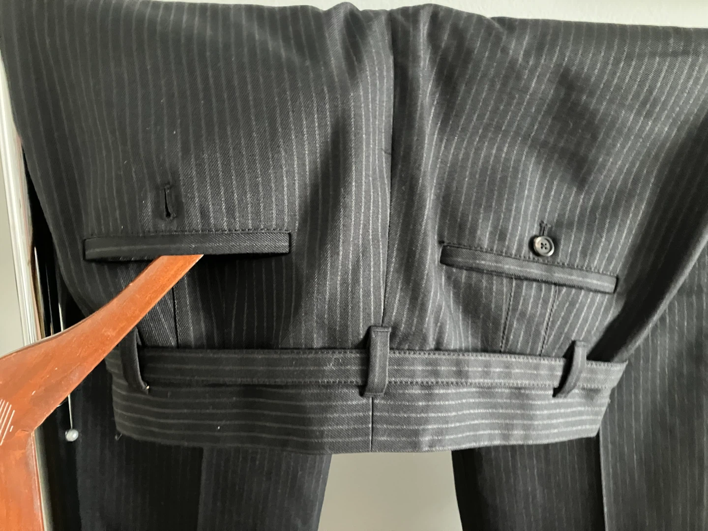 Marc Jacobs Black Pinstripe Dress Pants with Belt - photo 2