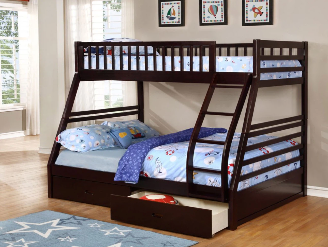 Solid wood bunkbed with drawers - photo 3