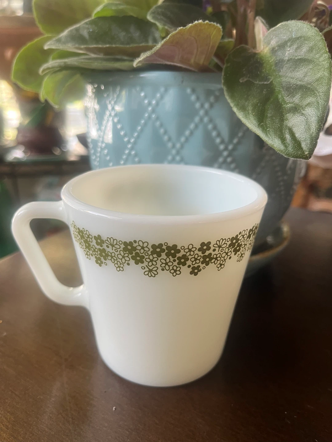 Pyrex Vintage Mid Century “Spring Blossoms” Milk Glass Mug - photo 2