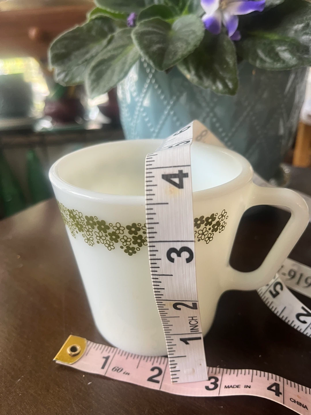Pyrex Vintage Mid Century “Spring Blossoms” Milk Glass Mug - photo 3
