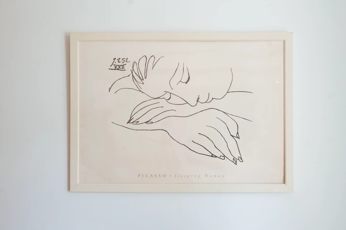 Large Framed Picasso Sleeping Woman Print | 40” × 31”