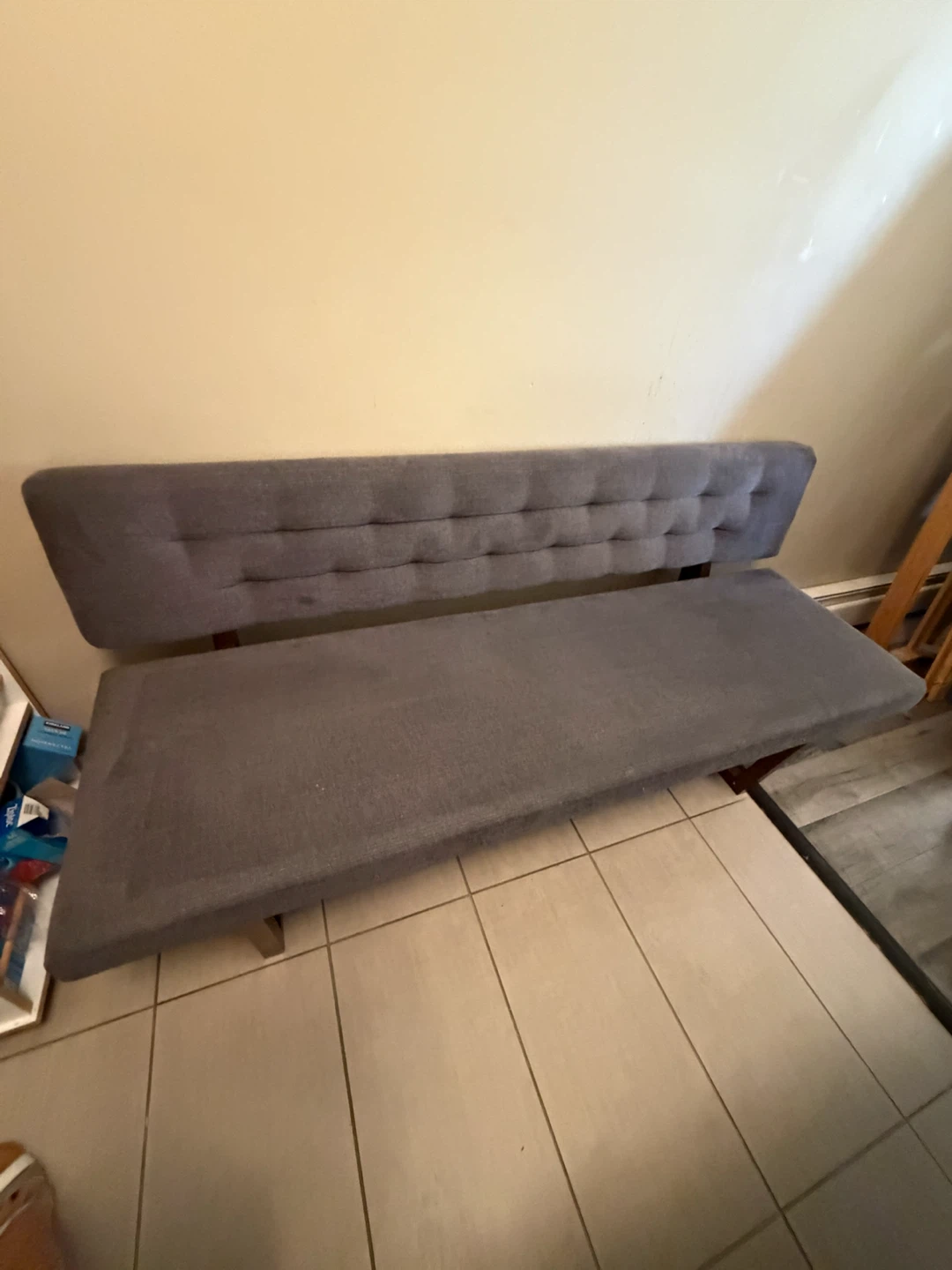 Grey Upholstered Bench - photo 3