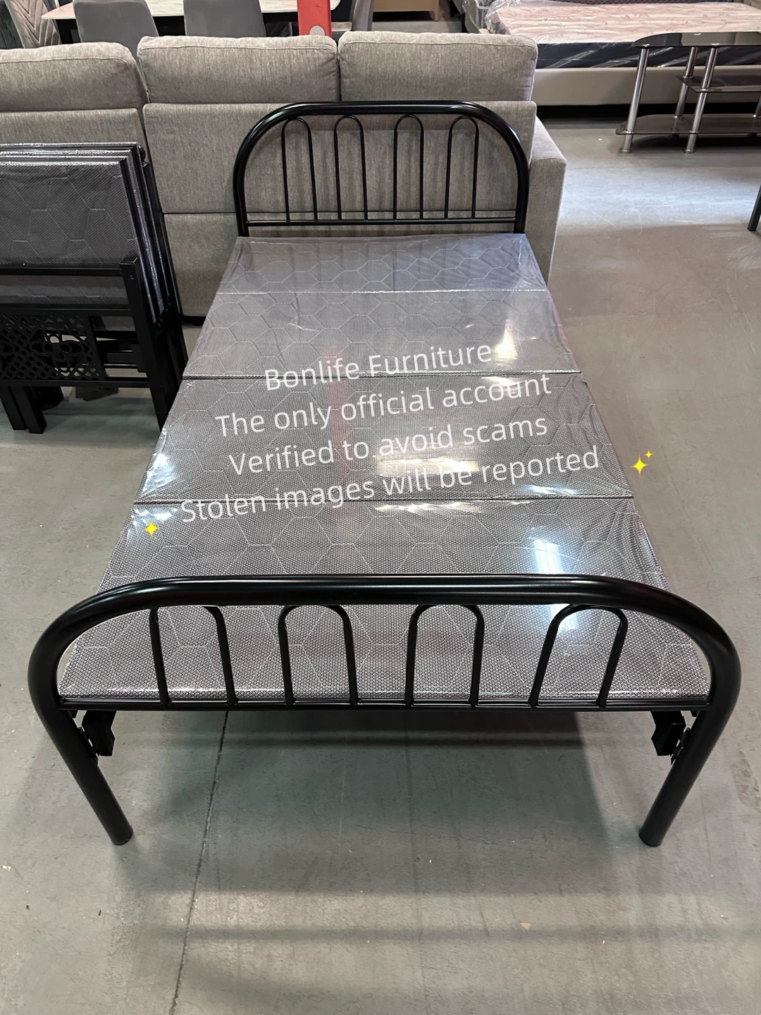 Single metal folding bed - photo 2