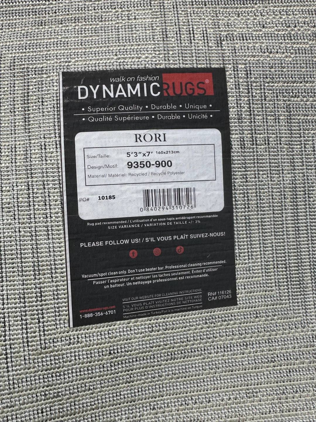 Dynamic Rugs Rori 9350 Grey Area Rug 5'3" x 7' - photo 2