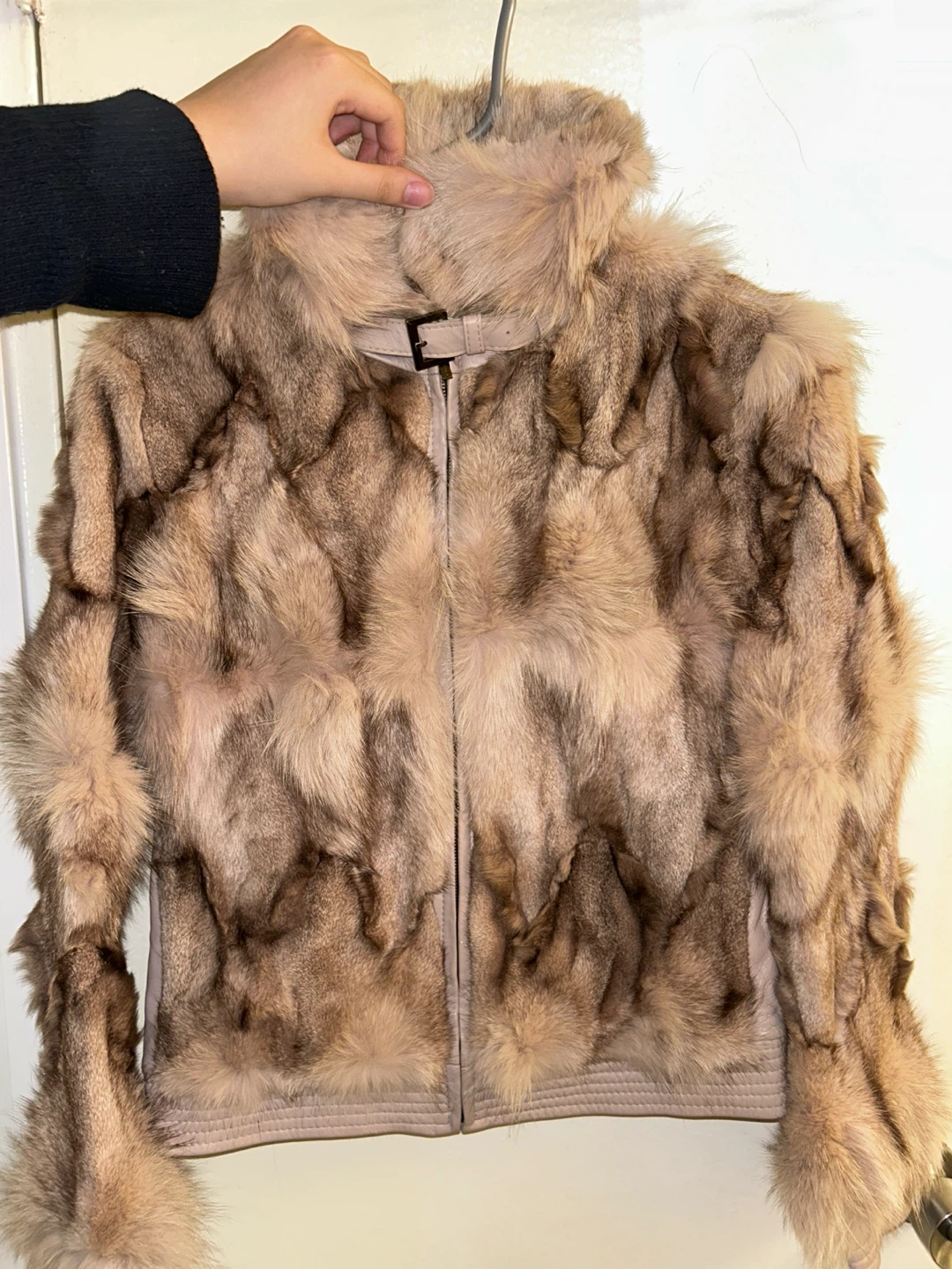 Real Lambskin & Fox Fur High-Neck Jacket - Korean brand