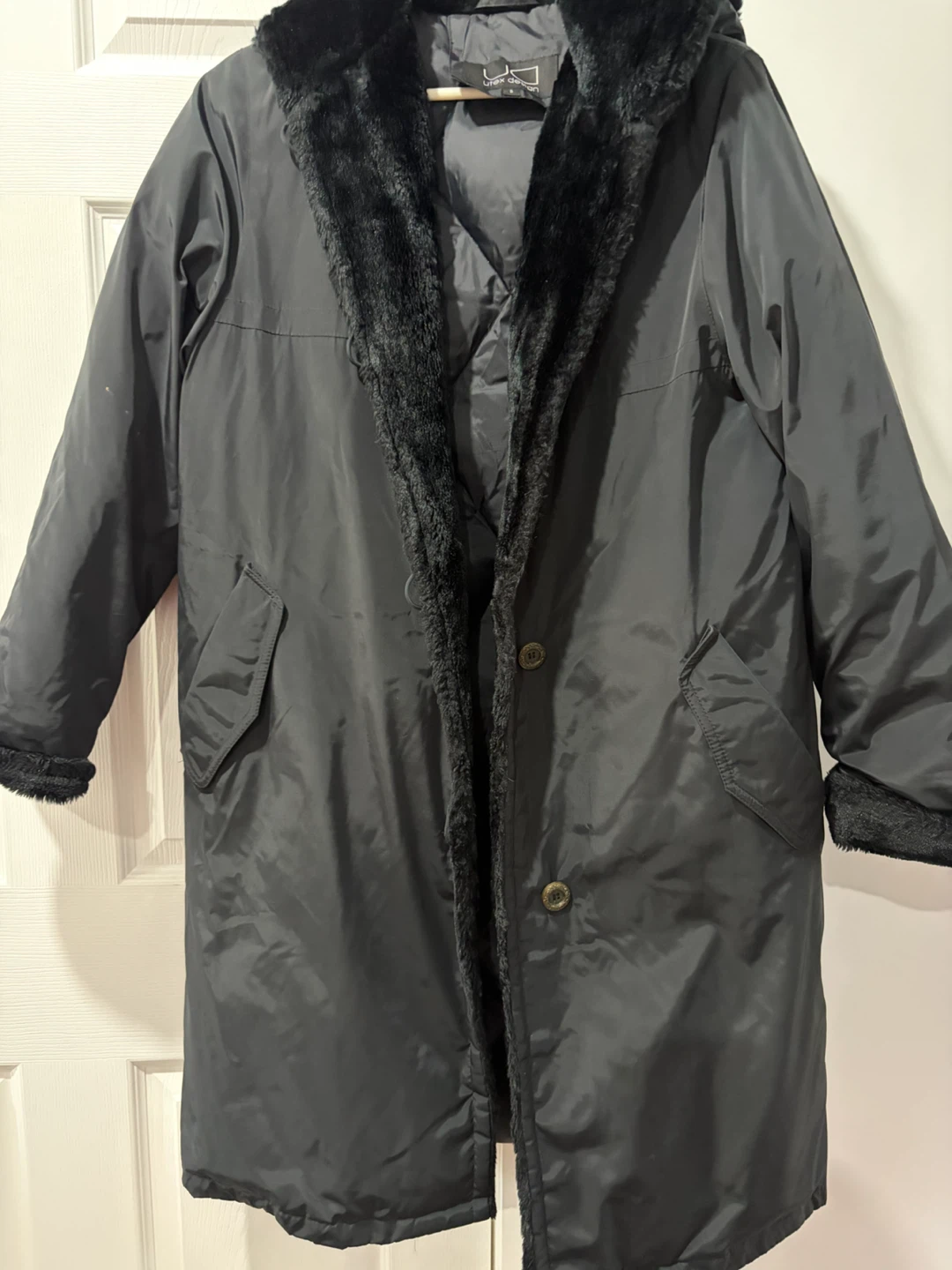 Utex Design Black Quilted Winter Coat