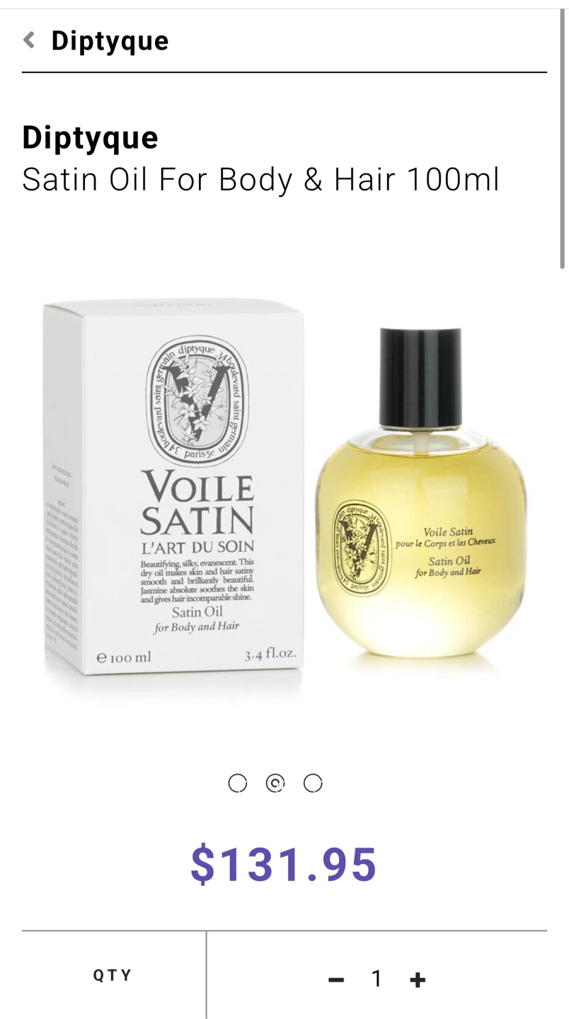 Diptyque Voile Satin Body and Hair Oil 100ml - photo 3