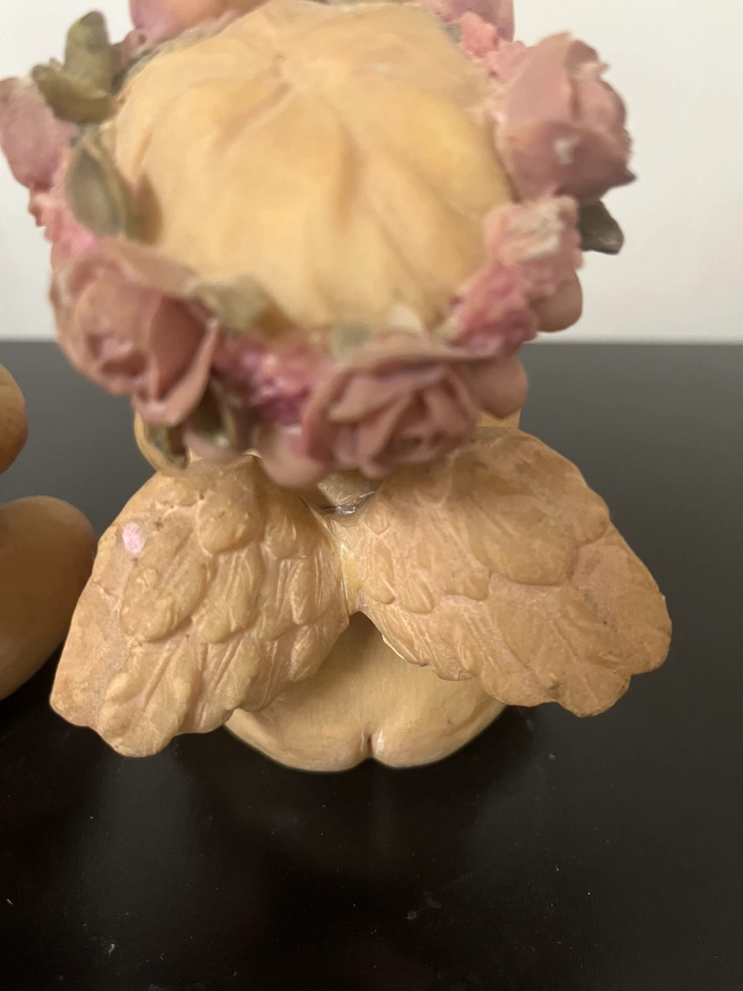 Set of Two Cherub Figurines with Flower Crowns - photo 4