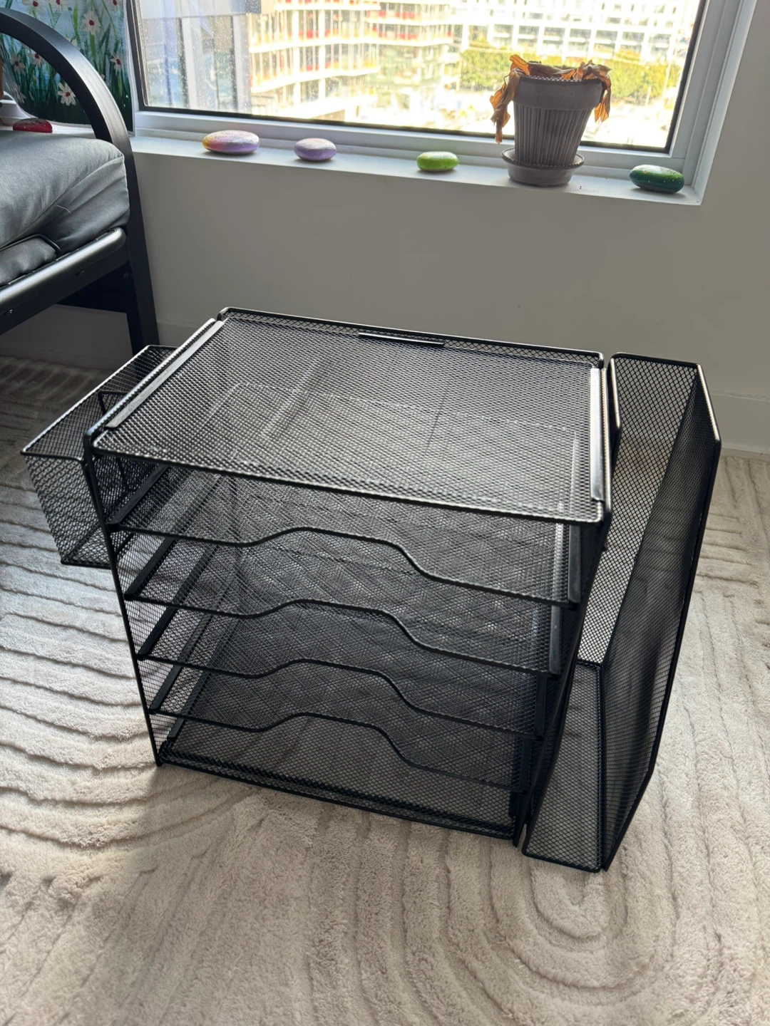 Black Metal Mesh Desk Organizer