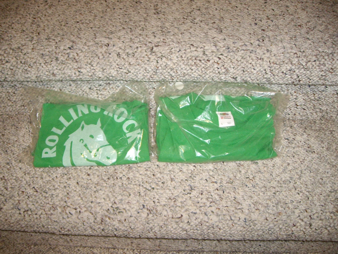 Two New Rolling Rock T-Shirts Size Large - photo 2