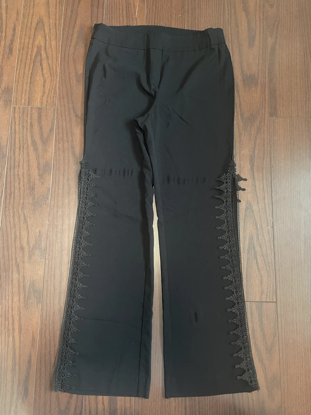 Upcycled  Black pants with lace side detailing size 12