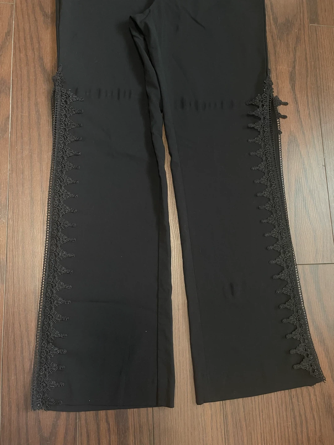 Upcycled  Black pants with lace side detailing size 12 - photo 2
