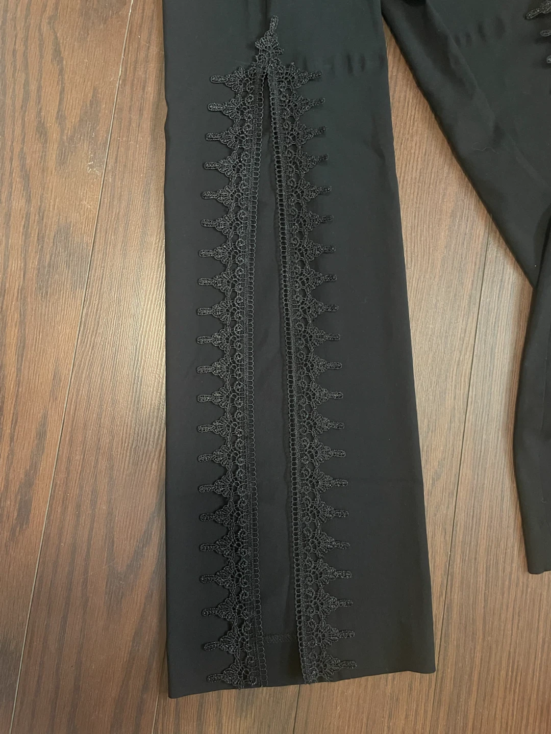 Upcycled  Black pants with lace side detailing size 12 - photo 3