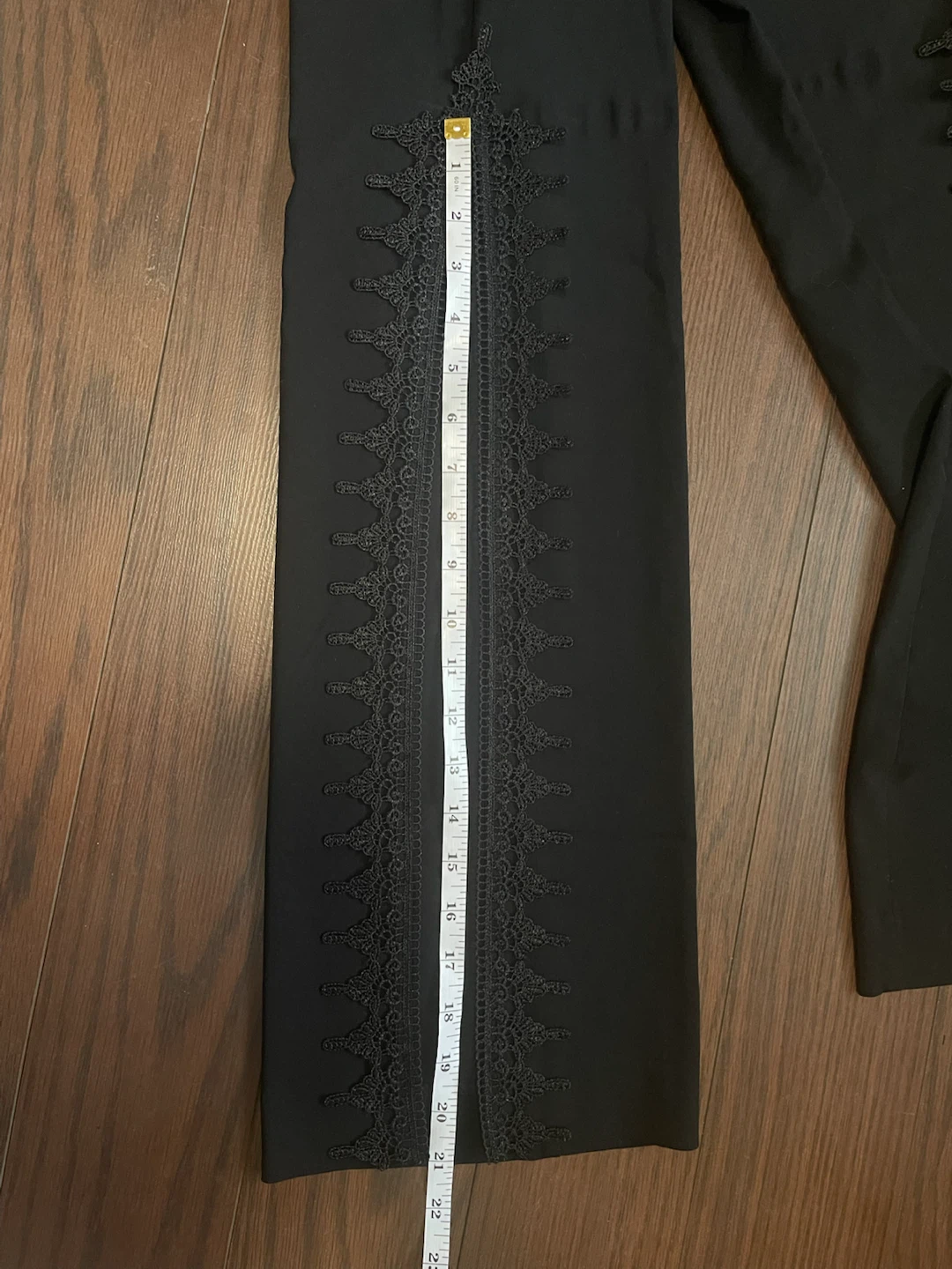 Upcycled  Black pants with lace side detailing size 12 - photo 4