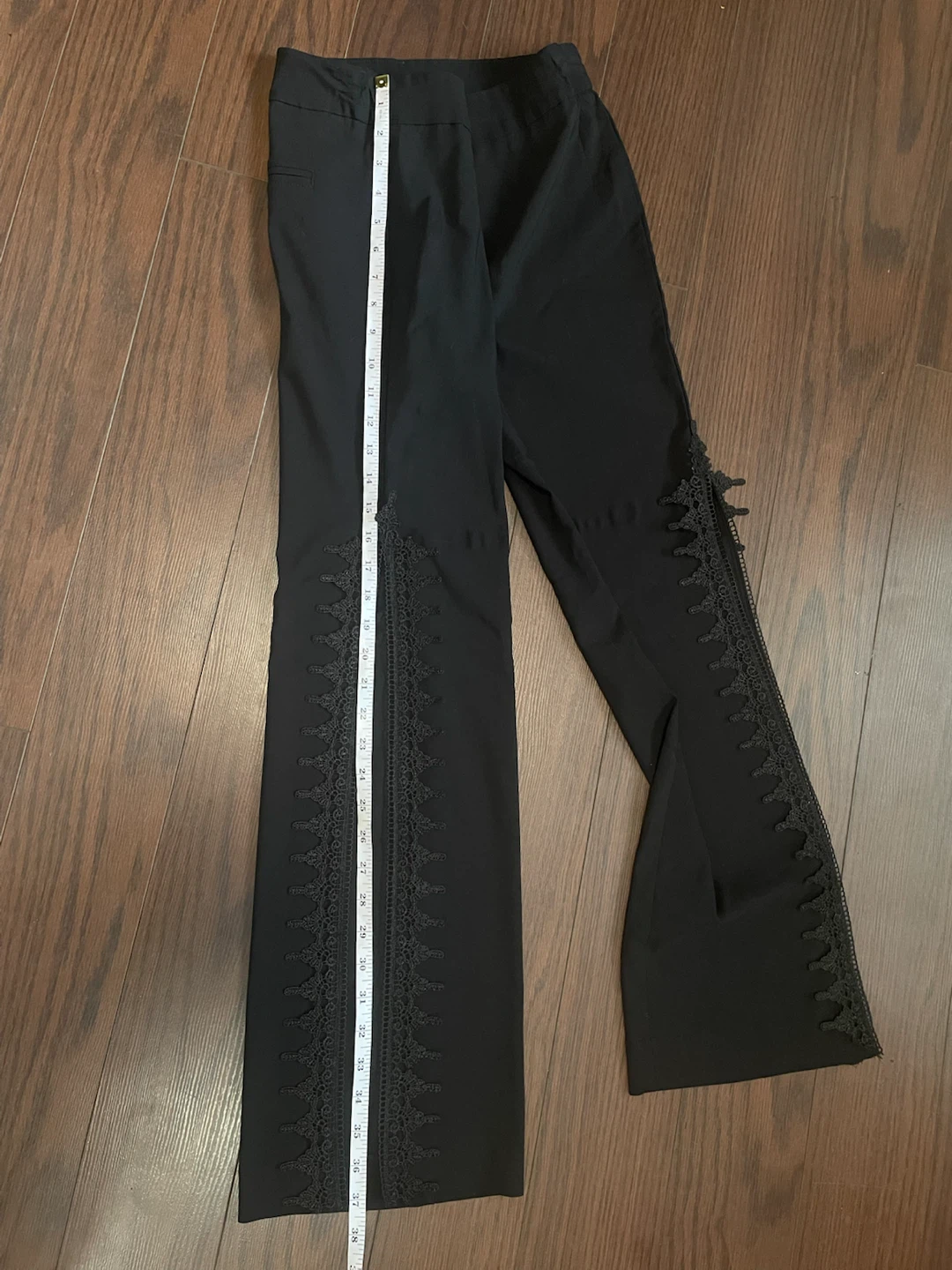 Upcycled  Black pants with lace side detailing size 12 - photo 5