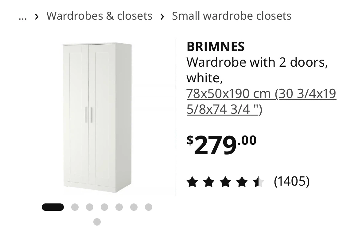 IKEA Brimnes 2 door wardrobe - photo 2