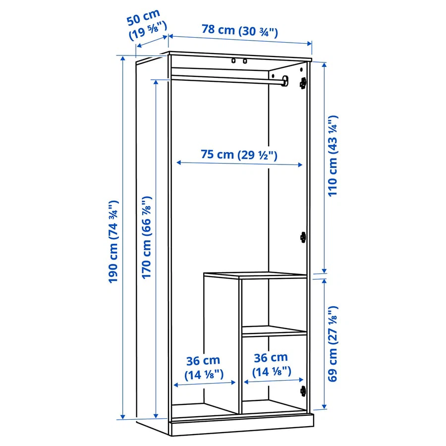 IKEA Brimnes 2 door wardrobe - photo 3