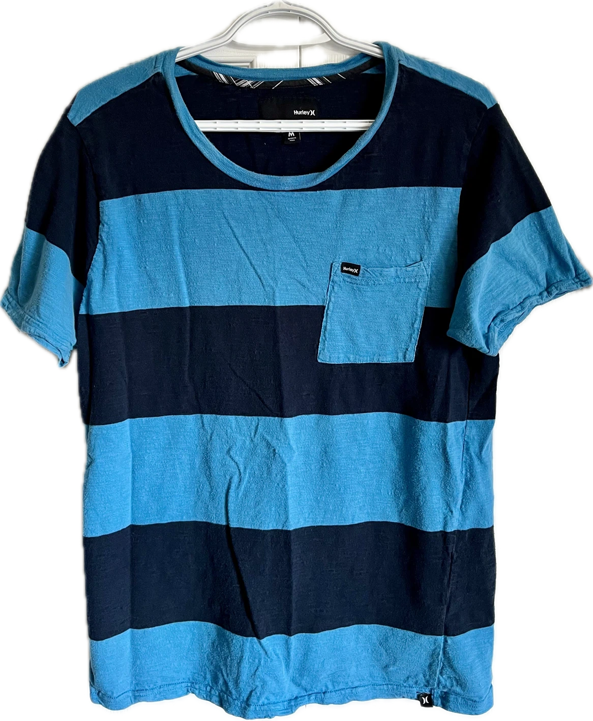 Hurley Blue and Navy Striped T-Shirt