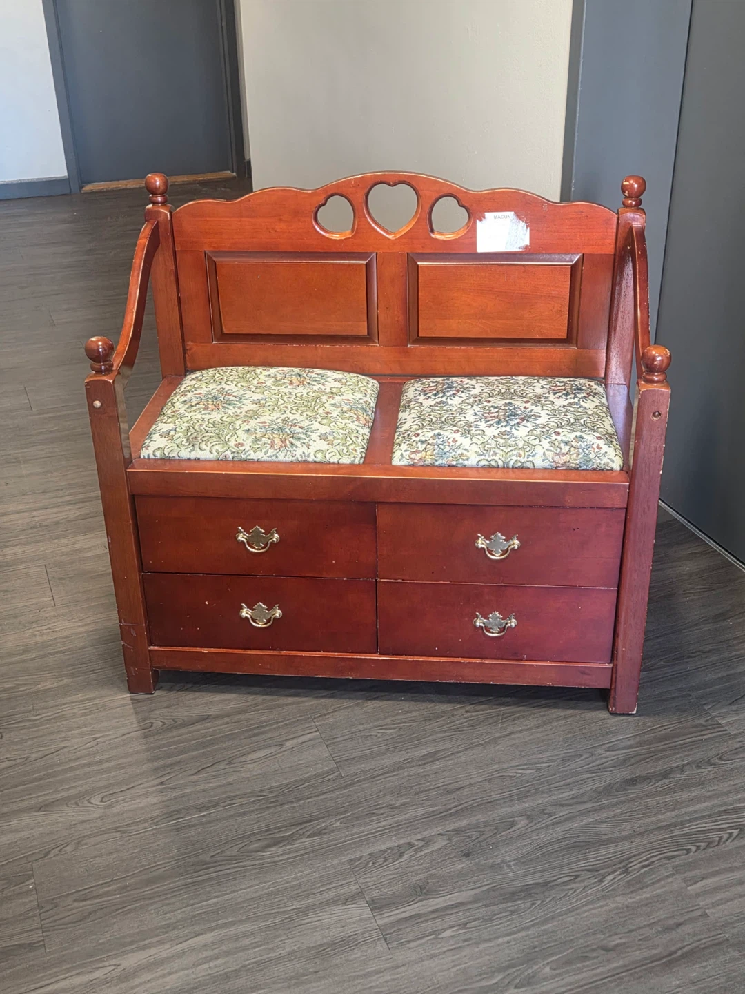 Wooden Hallway Bench with Storage - photo 2