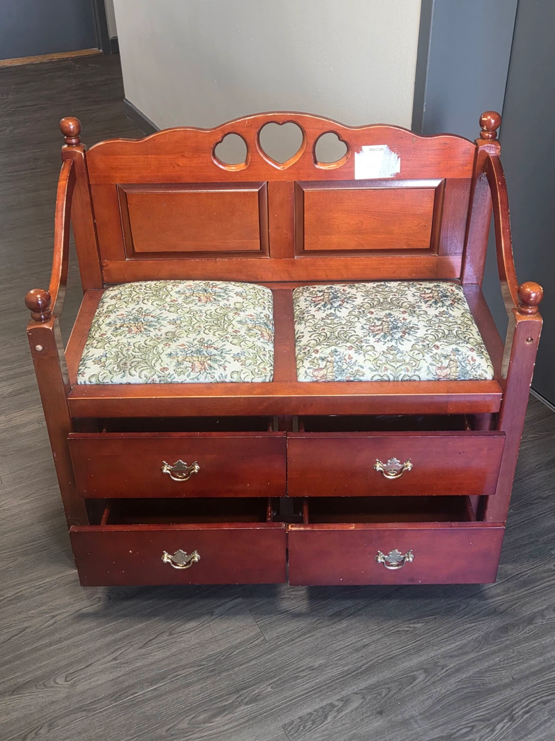 Wooden Hallway Bench with Storage - photo 3