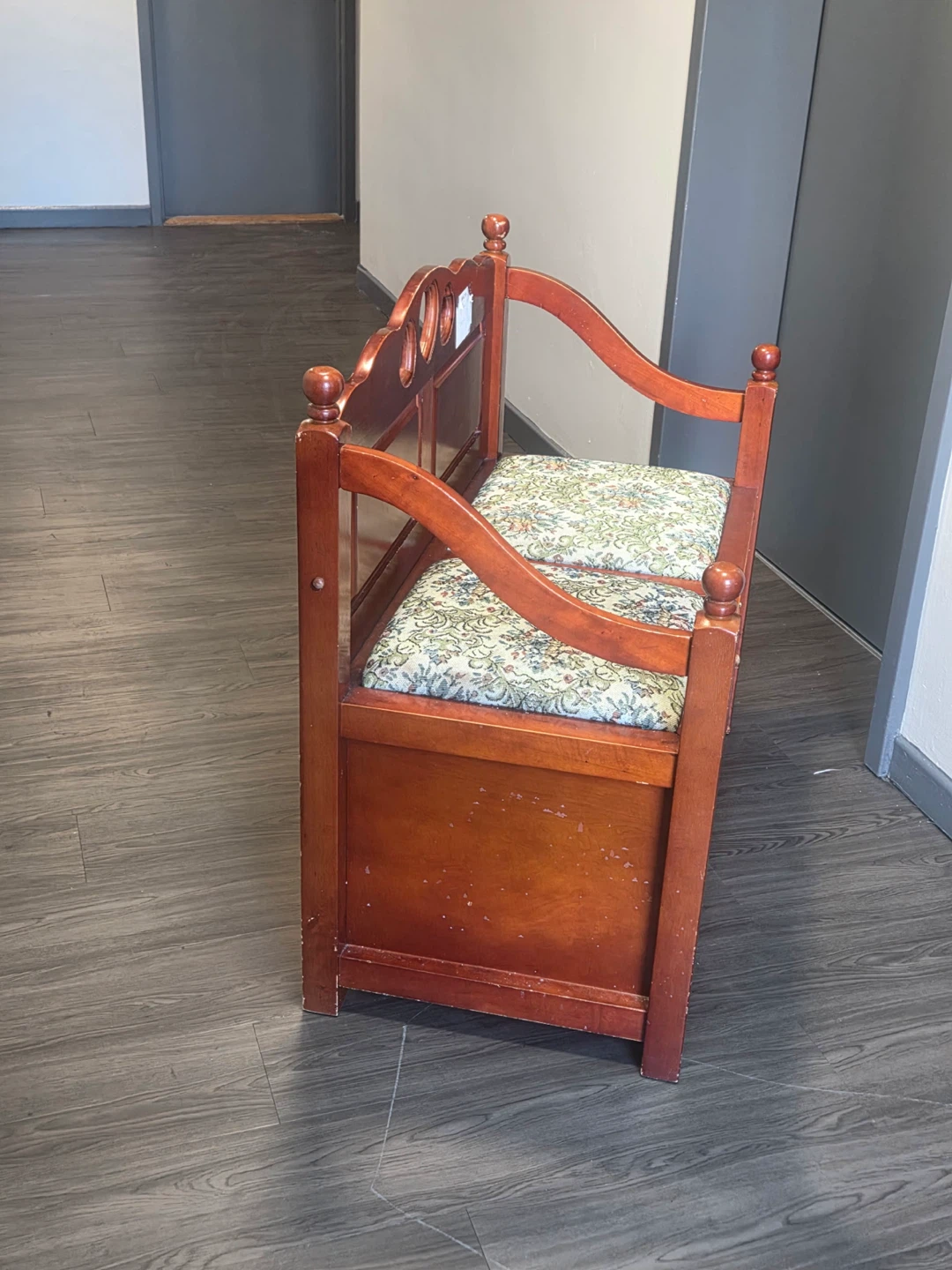 Wooden Hallway Bench with Storage - photo 4