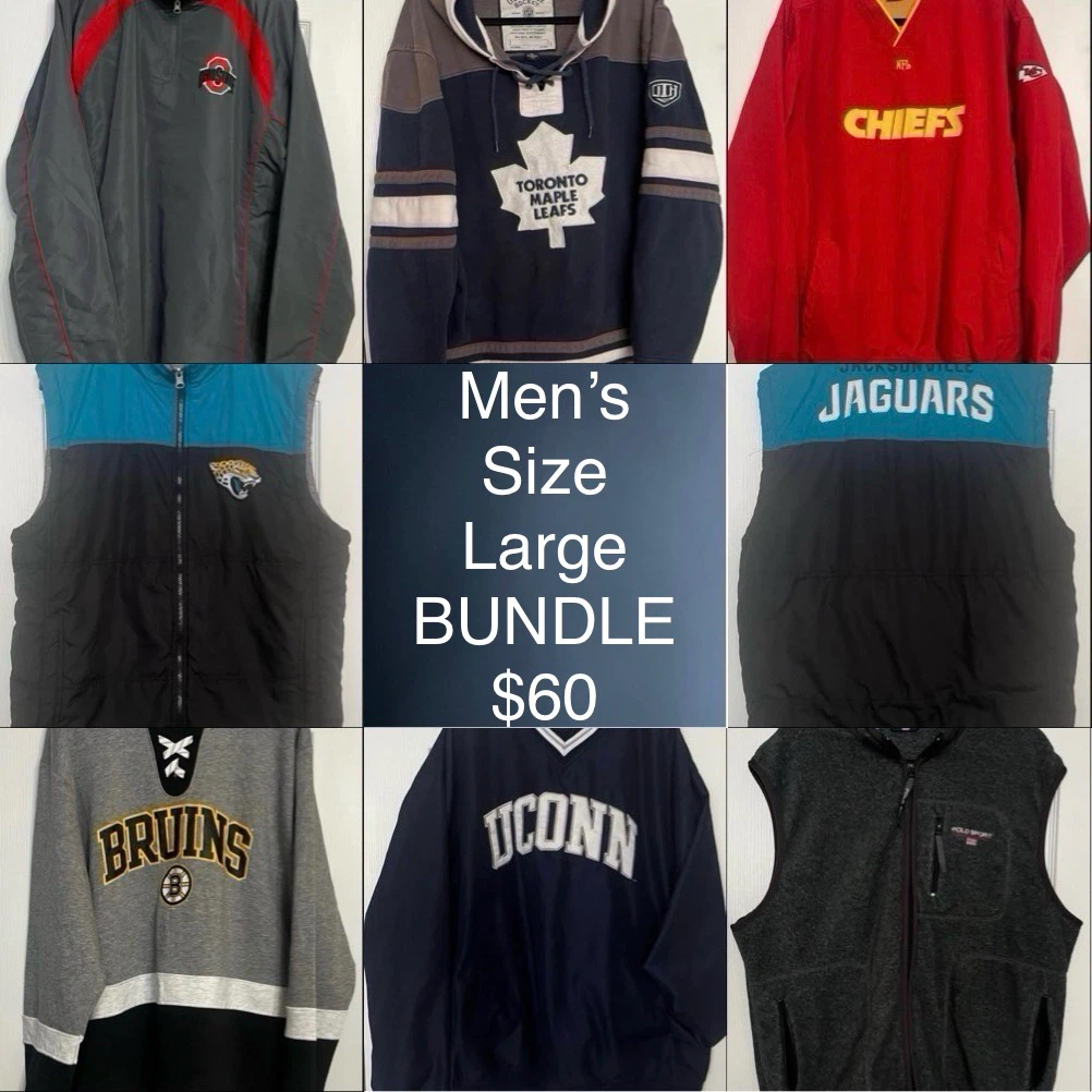 Men’s Size Large Bundle Jackets, Vests & Hoodies