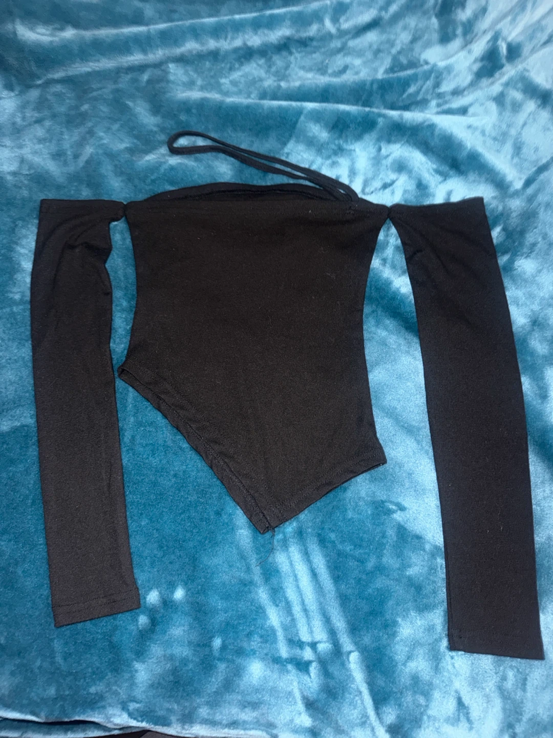 Black Long Sleeve Off-the-Shoulder Top