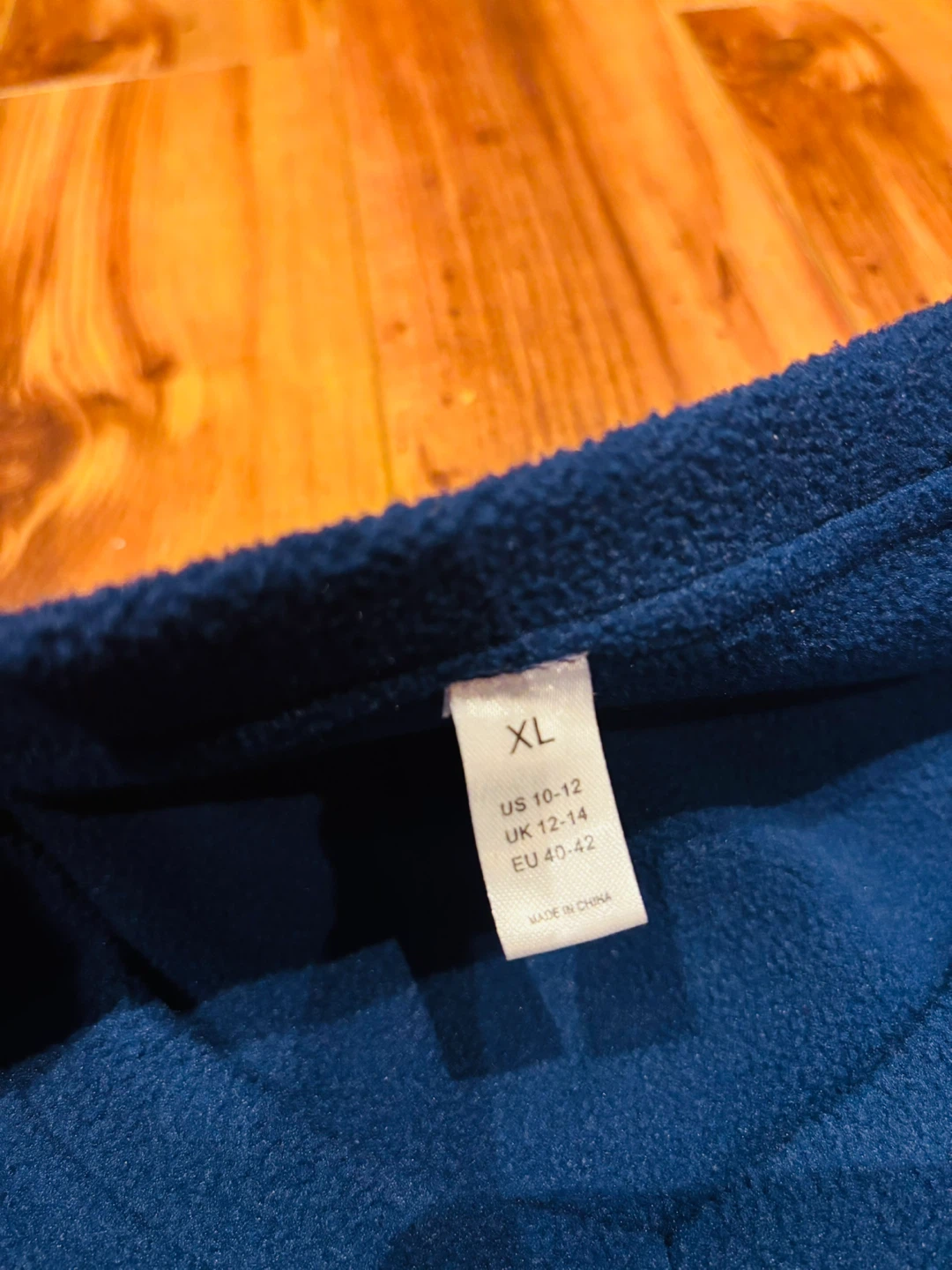 Blue Fleece V-Neck Pullover Sweater XL - photo 2